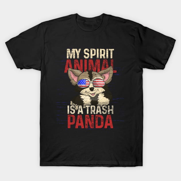 Retro Spirit Animal Raccoon Trash Panda T-Shirt by ShirtsShirtsndmoreShirts